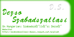 dezso szabadszallasi business card
